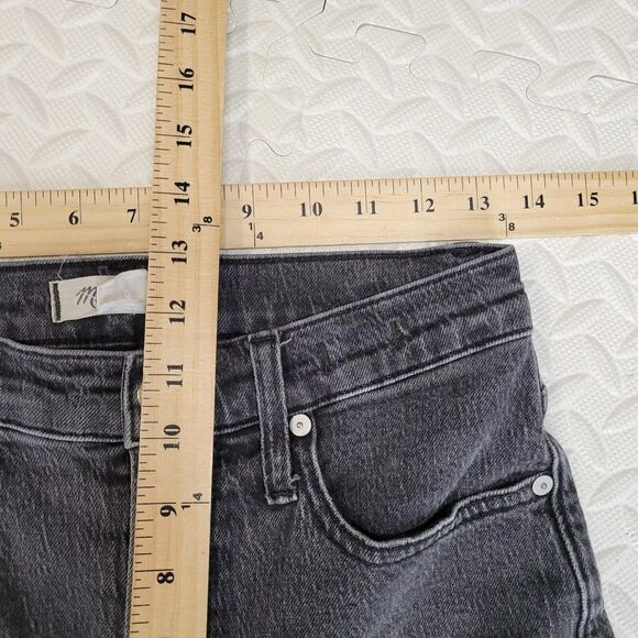 Madewell Jeans Womens 26 Perfect Vintage Straight Faded Black High Rise Raw Hem - Picture 9 of 11